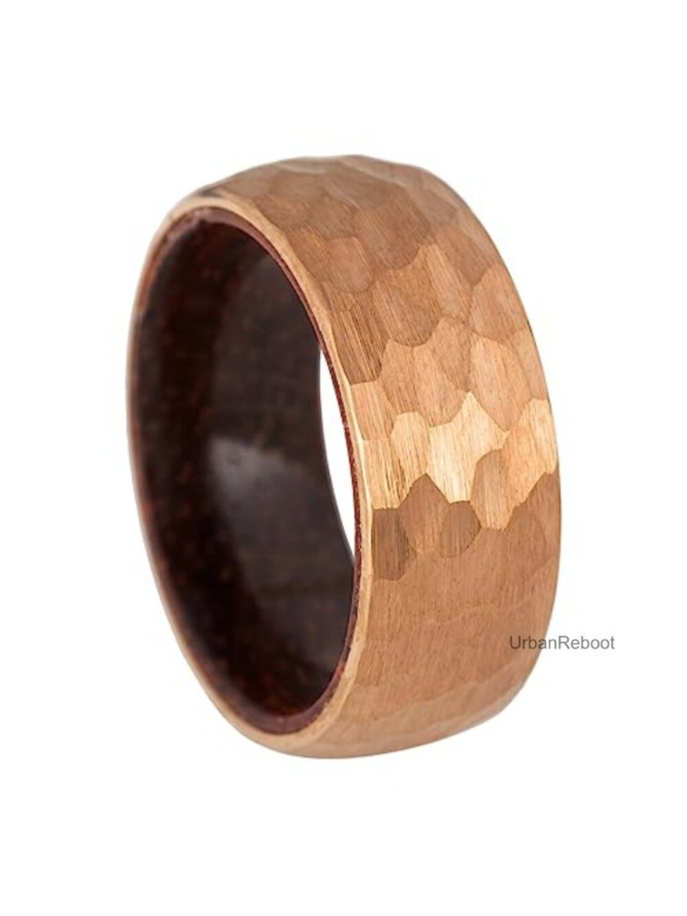 8mm Tungsten Carbide Natural Koa Wood Inlay Ring Comfort Fit